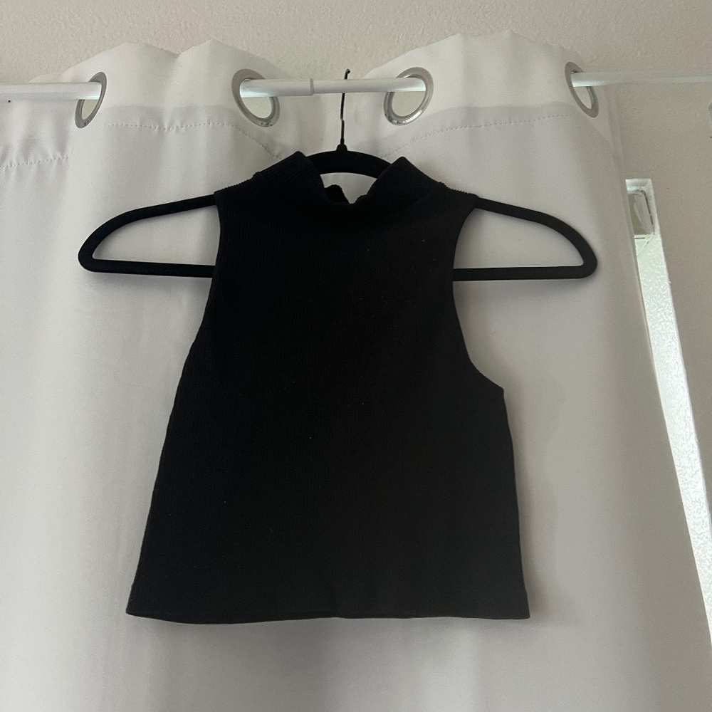 Turtle neck black tank top